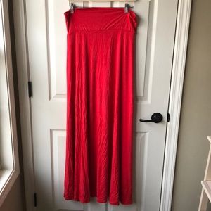 Bright Red Maxi Skirt